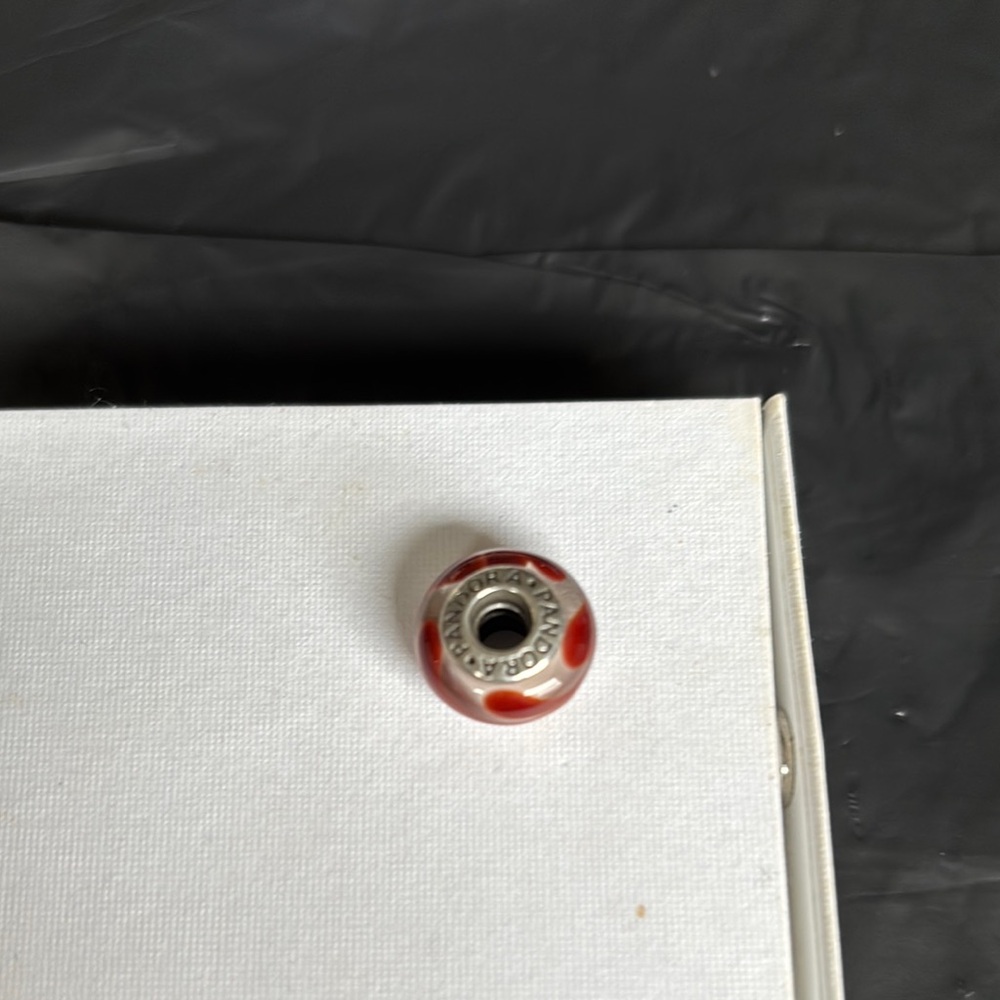 Pandora Charm with Red and Silver Details